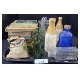 Vintage Roy Rogers Books & Glass Bottles.