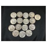 7 90% Silver Kennedy Half Dollars.