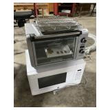 GE Microwave & Black + Decker Toaster Oven.