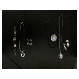 Sterling Silver Moonstone & Amethyst Jewelry Sets.