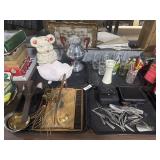 8 Decorated Glasses, Nail Clippers & Tweezers.