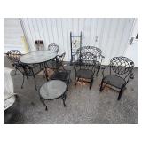 Floral Wrought Iron Patio Set.