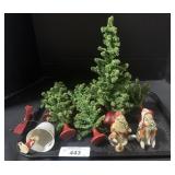 Christmas Tree and Santa Figures.