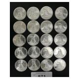 20 1 OZT .999 Fine Silver Commemorative Rounds.