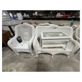 White Resin Wicker Patio Set.