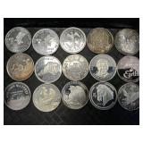 15 .999 Fine Silver Troy Oz Coins.