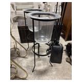 PartyLite Seville Metal & Glass Hurricane 3-wick