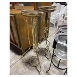 Vtg Mid Century Brass Toned Plant Stands.