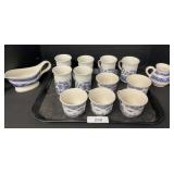 English Made Blue & White Teacups & Mugs.