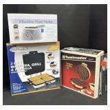 Belgian Waffle Maker, 3 In 1 Grill, Chocolate