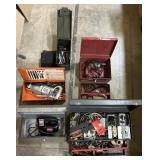 Toolboxes, Milwaukee Drill, B&D Saw, Taps.