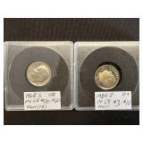 1968-S & 1984-S Proof Roosevelt Dimes.