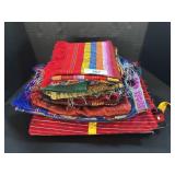 Woven Scarfs, Linens & 2 Dresses.