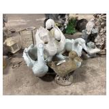 Resin Swan Planters, & Duck Statue.