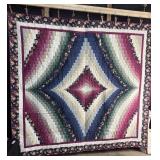 Hand Stitched Trip Around The World Quilt.