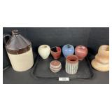 Stoneware Jug, Hand Thrown Vases.