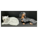 Cast Iron Door Stops Homco Cat And Dachshund.