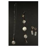 Sterling Silver W/14KT Gold Accent Jewelry Set.