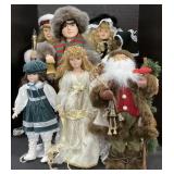 Porcelain Dolls, Mechanical Christmas Figures.