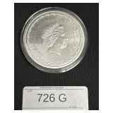5 Oz .999 Fine Silver Niue Double Dragon Coin.