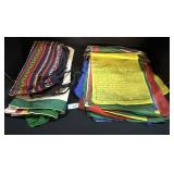 Hand Embroidered Tapestry, Bag & Prayer Flags.