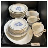 Pfaltzgraff Stoneware Plates, Mugs, Bowl.