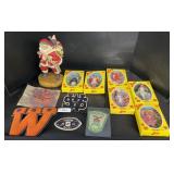 NOS Suky Dolls, Varsity Letters, Santa Figurine.