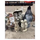 Resin Boy/Girl Statues, Garden Gnome, Penguin.