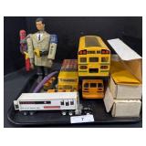 Vintage School Bus Toys, Action Figure.