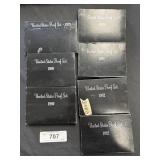 7 1979-1982 U.S. Mint Proof Sets.