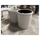 (2) Blue Decorated Stoneware Crocks.