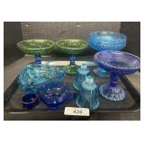 Hazel Atlas Pressed Glass Pedestal Dishes.
