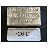 10 Oz .999 Fine Silver Engelhard Bar.