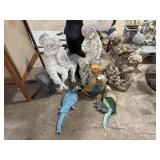 Resin Garden Statues & Birds.