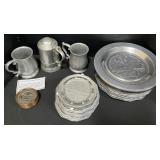 Orwigsburg PA Commemorative Pewter Plates, Mugs.