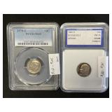 PCGS & IGS 1970-S & 1982-S Roosevelt Dimes.