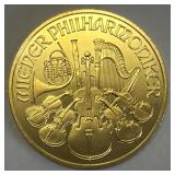 .999 Fine Gold 2009 Austrian Philharmonic Coin.