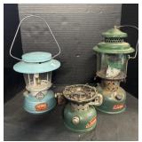 2 Lanterns, 1 Coleman Lantern Base.