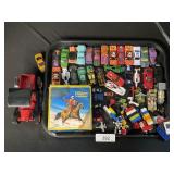 Hot Wheels, Legos, Windup Cowboy Toy.