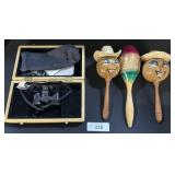 Wooden Hand Painted Maracas, Shervision.