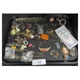 Costume Jewelry, Foreign Currency.