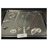 Sterling Silver Necklaces, Bracelet, Earrings,