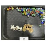 Swirl Marbles, Chariot Toy.