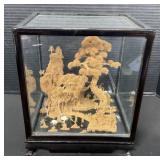 Chinese Cork and Lacquer Pagoda Diorama.