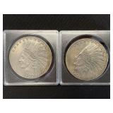 2 Repro Commemorative Indian Head 10 Dollars.