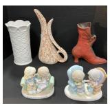 Precious Moments, Victorian Boot Vase, Pitcher.