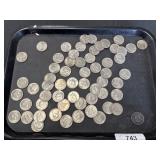 1 90% Silver Franklin Half, 48 Kennedy Half