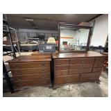 Walnut Vanity & Chest Of Drawers.