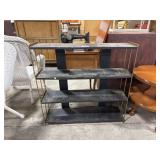 Vtg Pressed Steel Bookshelf.