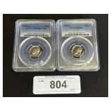 PCGS, 1970S & 1974S Rosevelt Dimes.